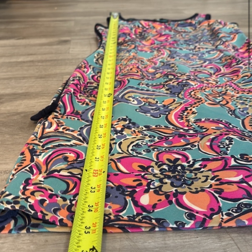 🩷LILLY PULITZER Francesca Aqua Bait & Switch Sleeveless Sheath Dress size M - Picture 7 of 8